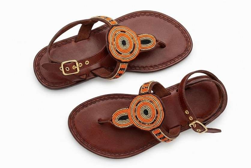 handcrafted ugandan beaded leather sandals handcrafted ugandan beaded leather sandals