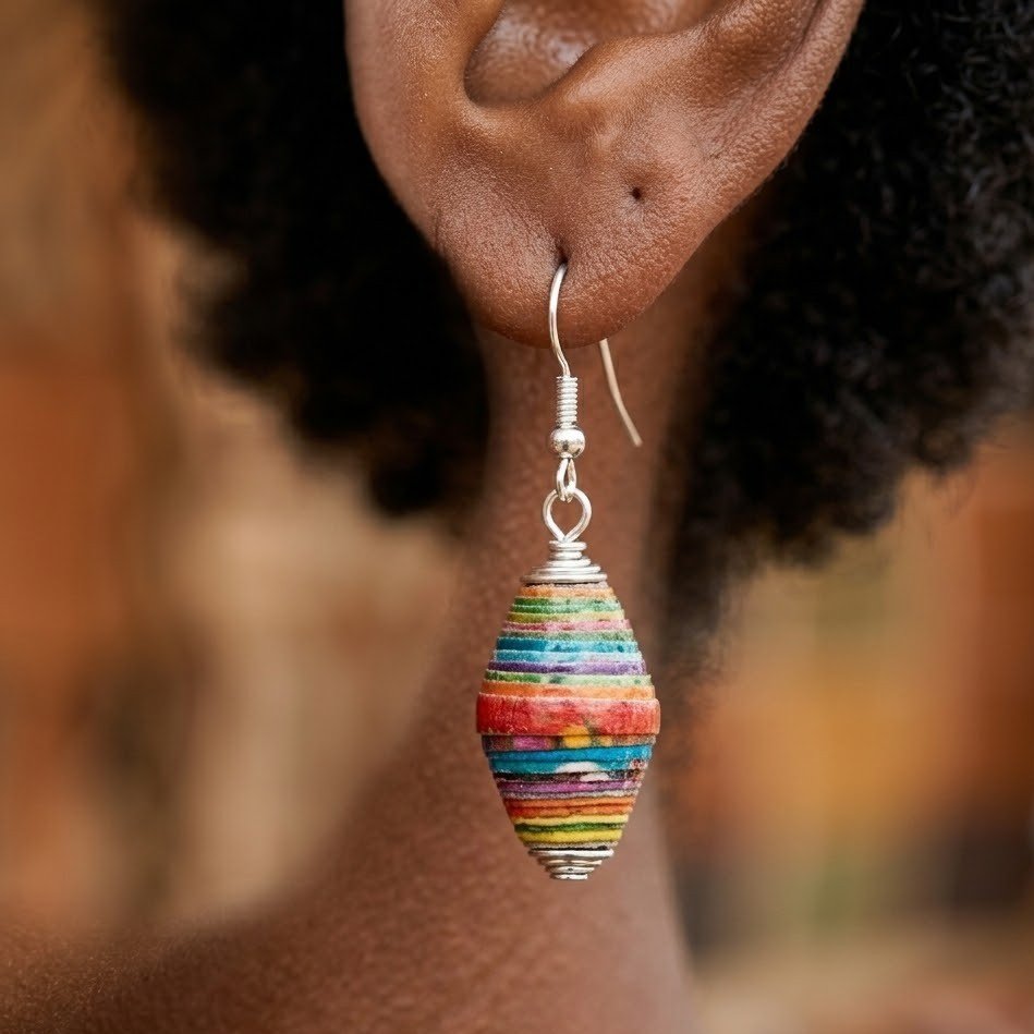 handmade recycled paper jewelry set handmade recycled paper jewelry set
