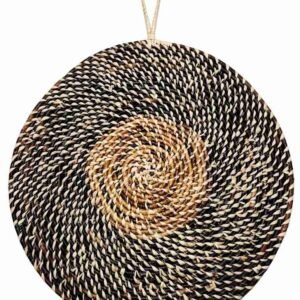 handwoven banana fiber spiral wall basket