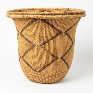 tall handwoven rwenzori geometric planter basket (ekithiri)