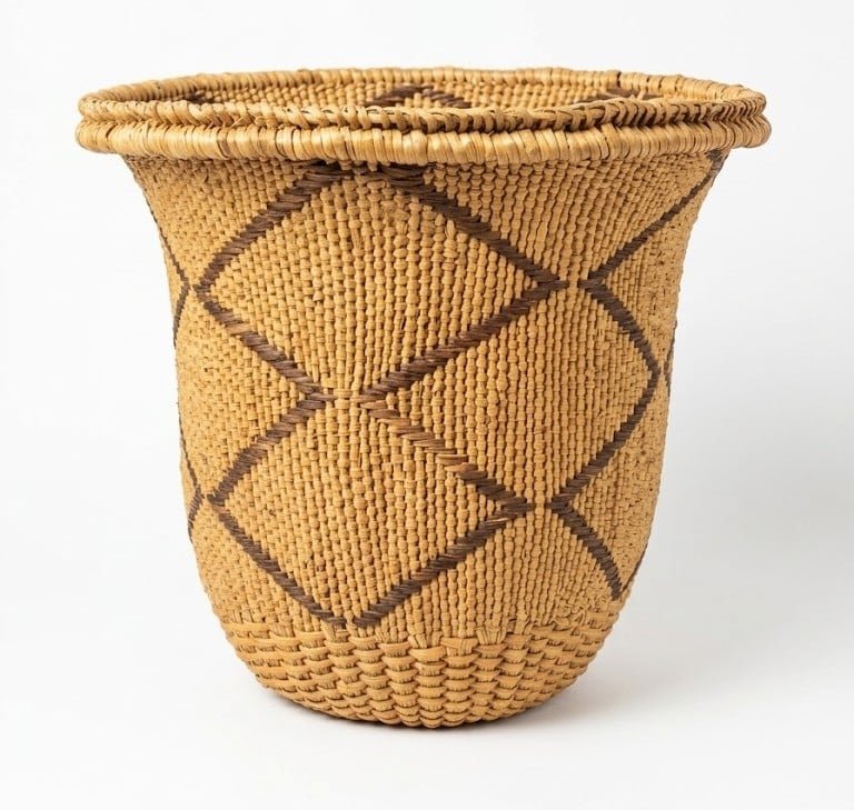tall handwoven rwenzori geometric planter basket (ekithiri) tall handwoven rwenzori geometric planter basket (ekithiri)