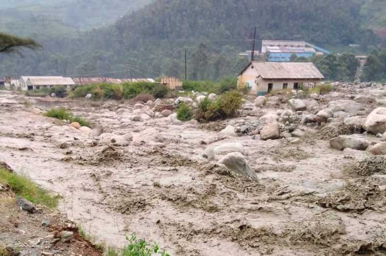 Nyamwamba Valley flooded river