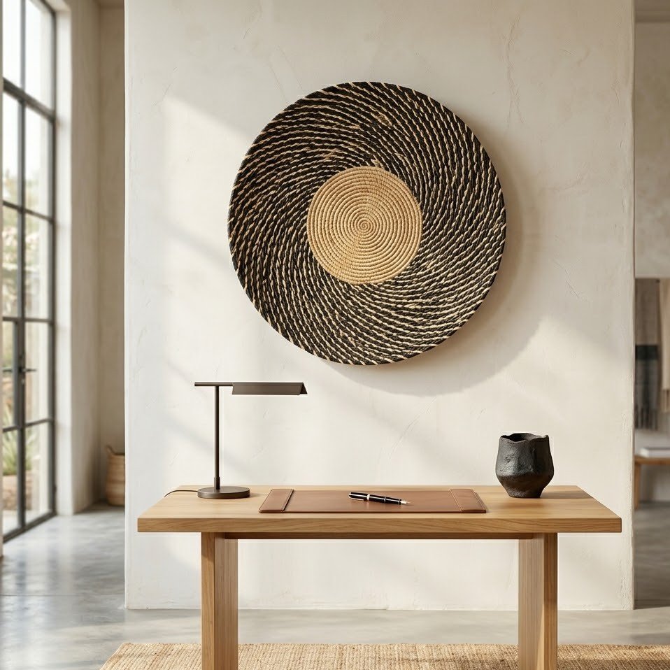 handwoven banana fiber wall basket handwoven banana fiber wall basket